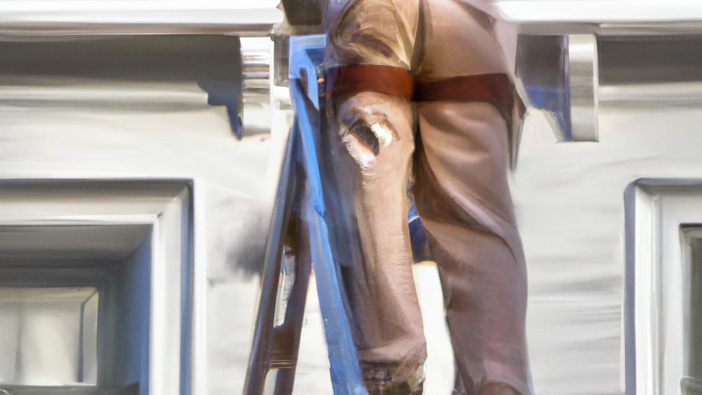 Man climbing ladder on Baltimore, Maryland home to replace roof