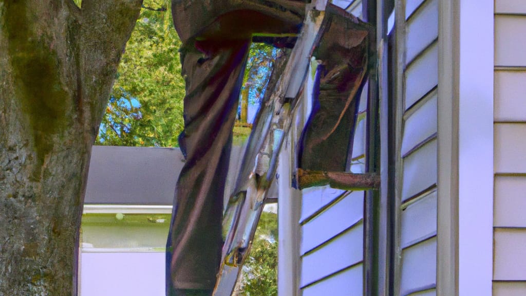 Man climbing ladder on Bentonville, Arkansas home to replace roof