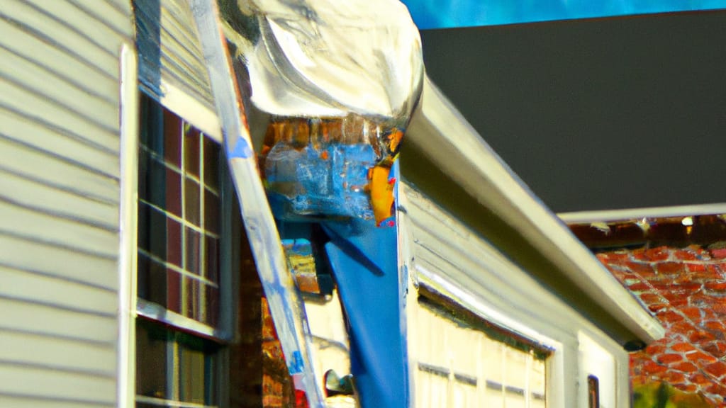 Man climbing ladder on Bossier City, Louisiana home to replace roof