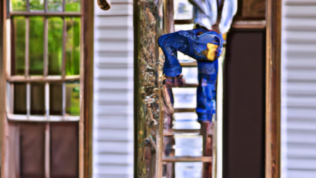 Man climbing ladder on Bryant, Arkansas home to replace roof