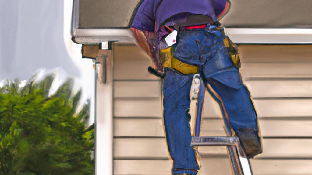 Man climbing ladder on Burleson, Texas home to replace roof