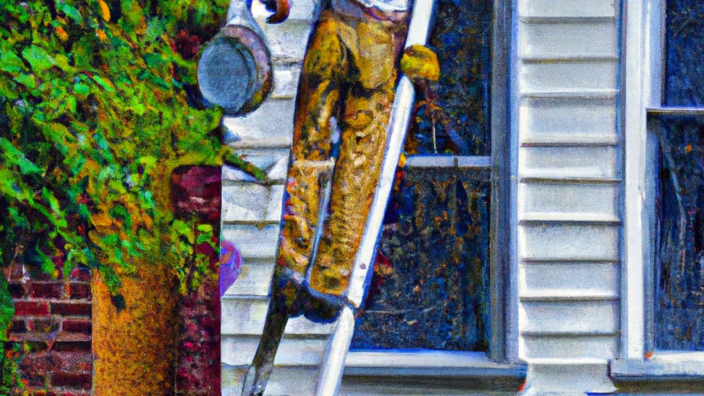 Man climbing ladder on Cairo, Georgia home to replace roof