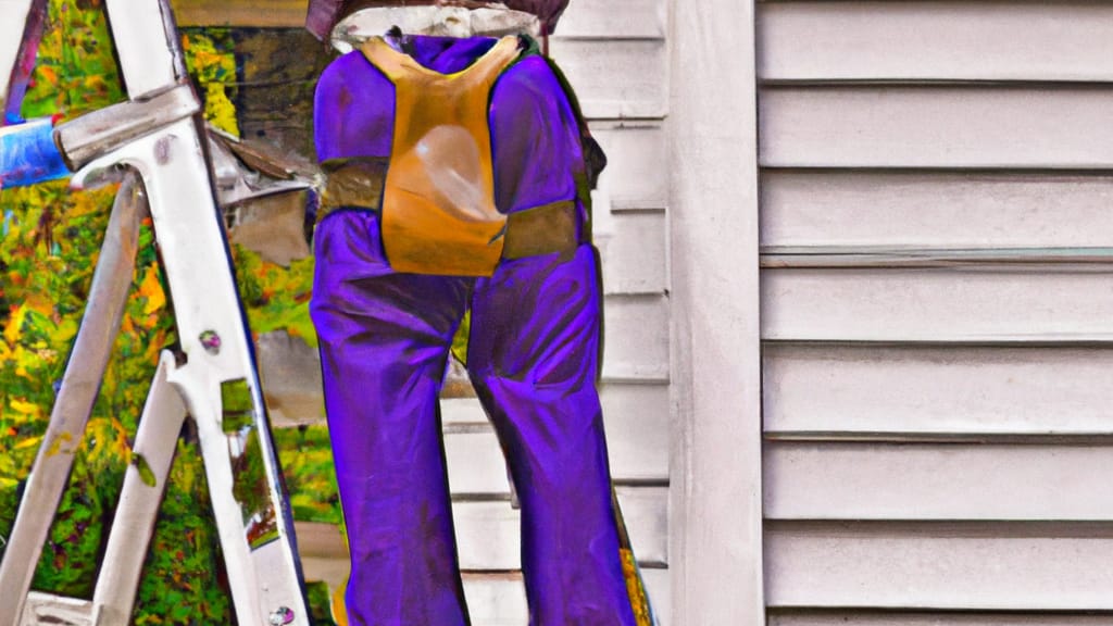 Man climbing ladder on California, Maryland home to replace roof