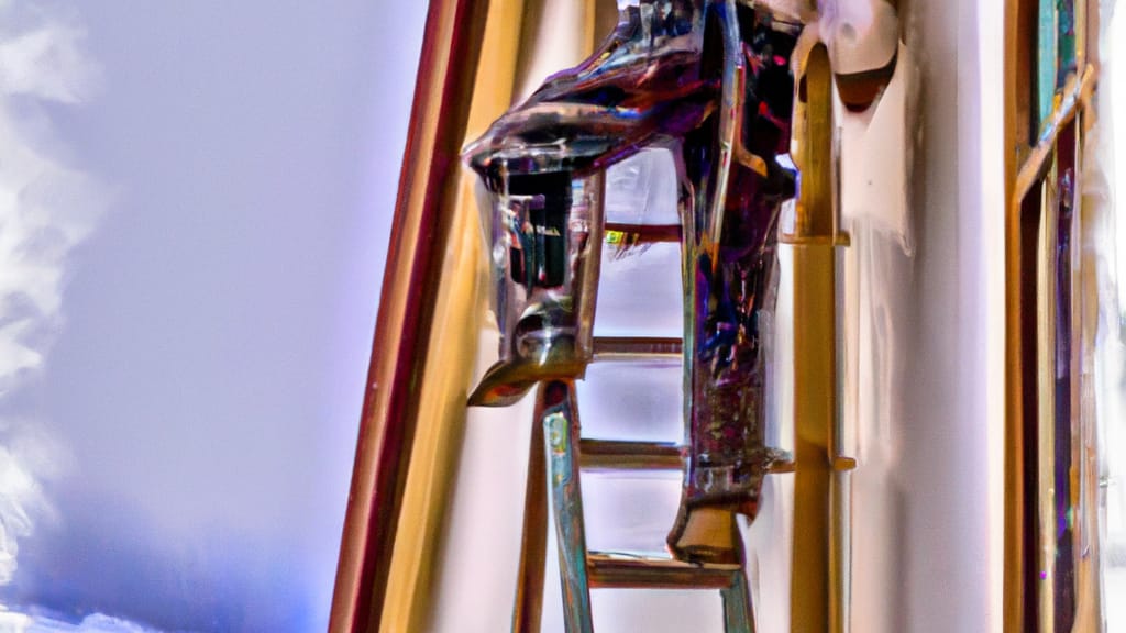 Man climbing ladder on Castle Rock, Colorado home to replace roof