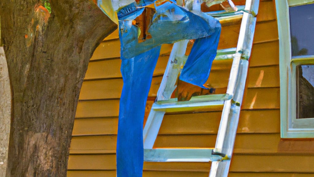 Man climbing ladder on Clute, Texas home to replace roof