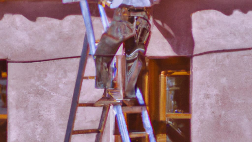 Man climbing ladder on Cottonwood, Arizona home to replace roof