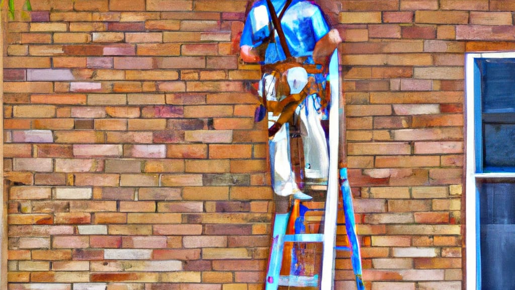 Man climbing ladder on Dallas, Texas home to replace roof