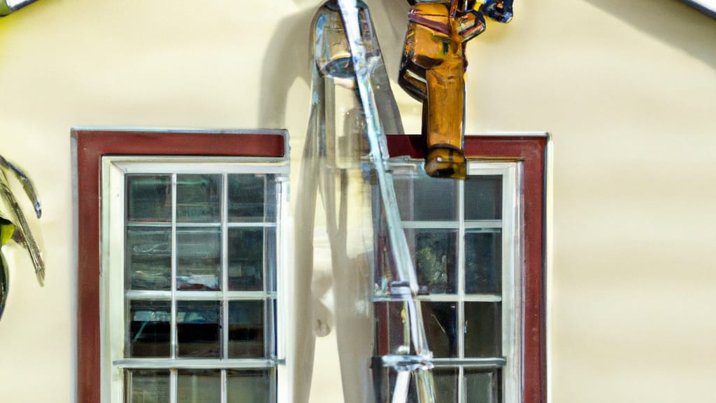 Man climbing ladder on Dana Point, California home to replace roof