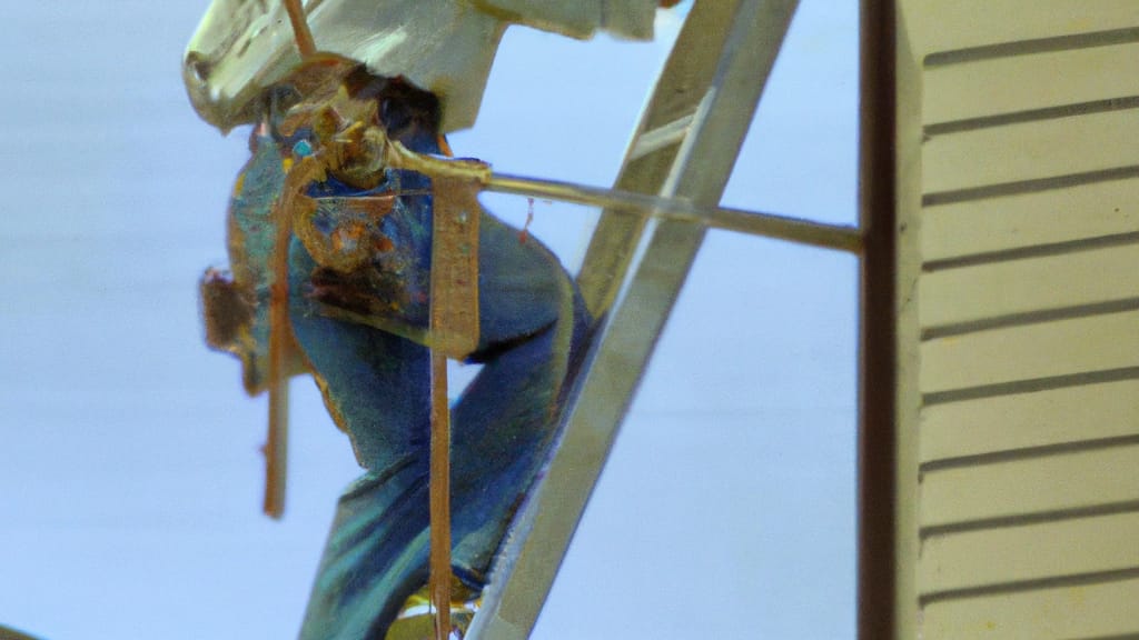 Man climbing ladder on Danville, California home to replace roof