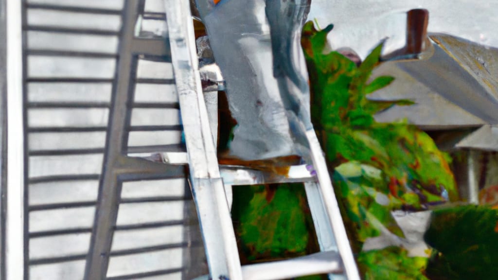 Man climbing ladder on Decatur, Texas home to replace roof