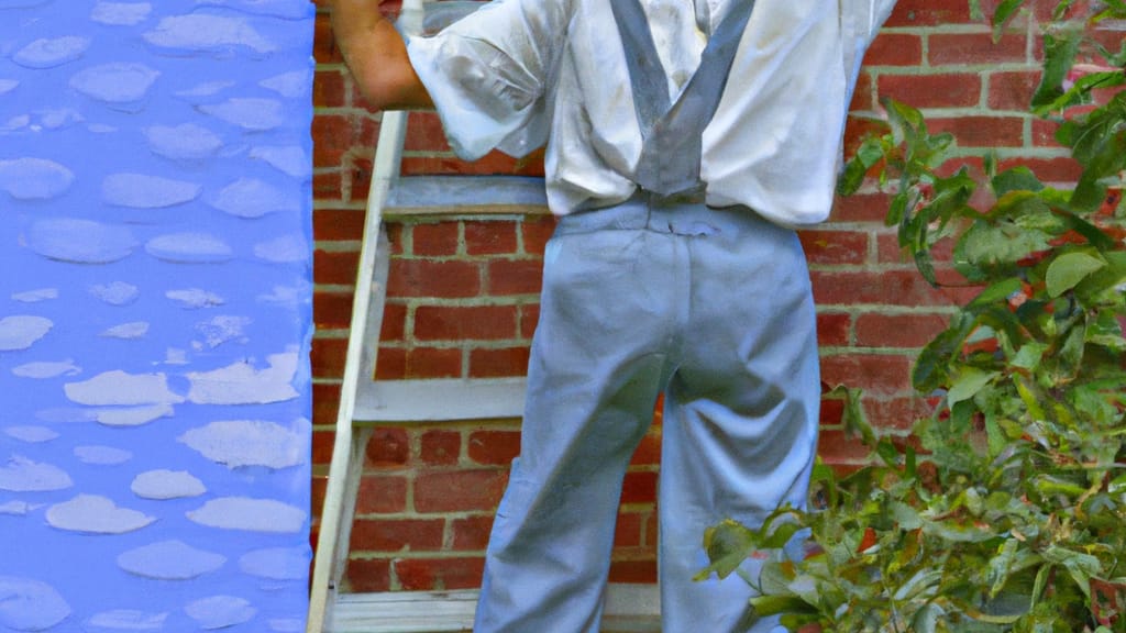 Man climbing ladder on Defiance, Ohio home to replace roof