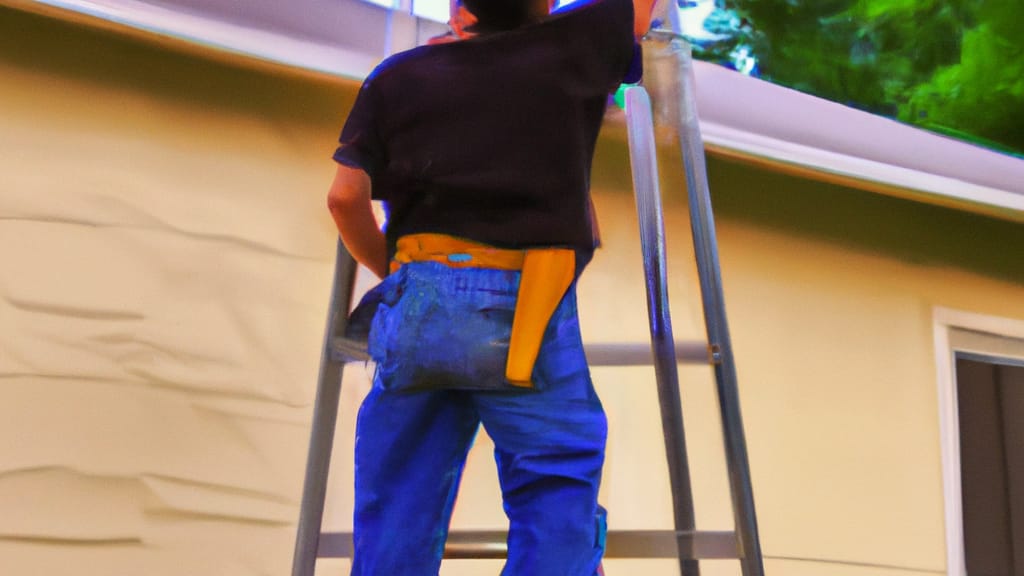 Man climbing ladder on Duncanville, Texas home to replace roof