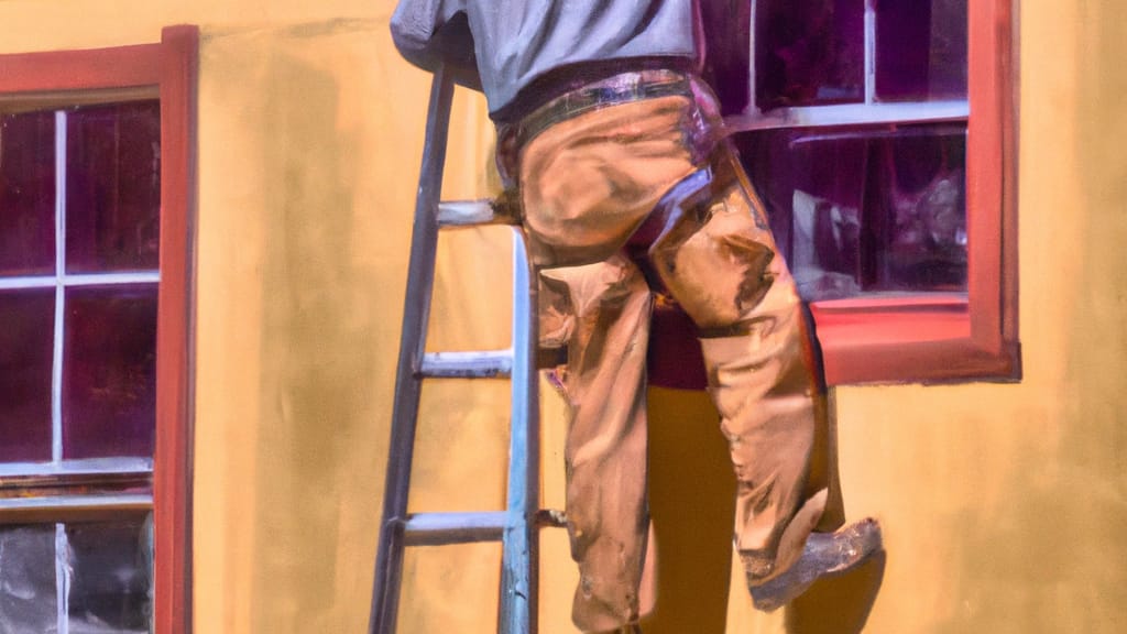 Man climbing ladder on Durango, Colorado home to replace roof