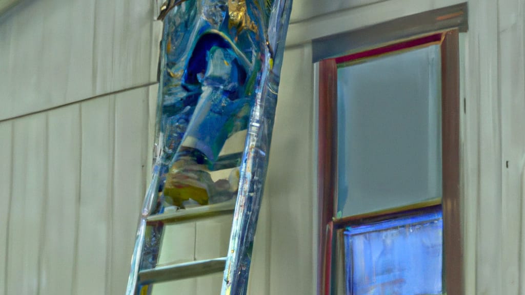Man climbing ladder on Eagle Point, Oregon home to replace roof