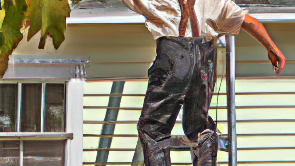 Man climbing ladder on Fair Oaks, California home to replace roof