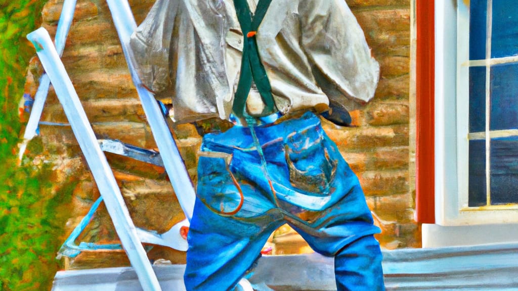 Man climbing ladder on Fort Collins, Colorado home to replace roof