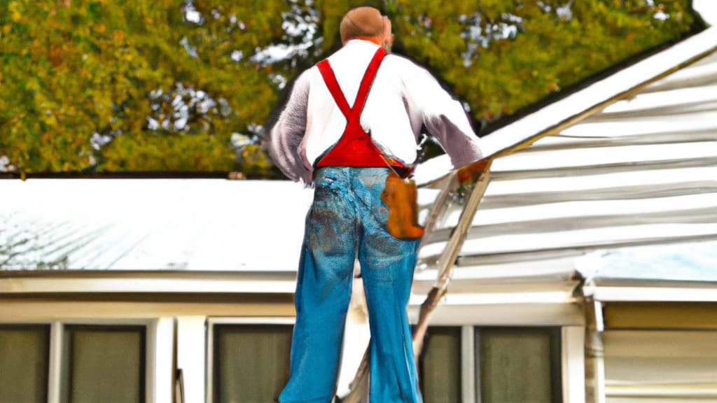 Man climbing ladder on Fultondale, Alabama home to replace roof