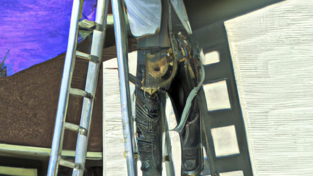 Man climbing ladder on Garden City, Kansas home to replace roof