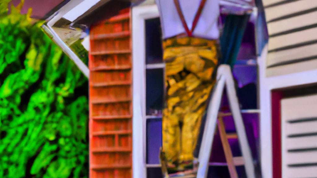 Man climbing ladder on Goodlettsville, Tennessee home to replace roof