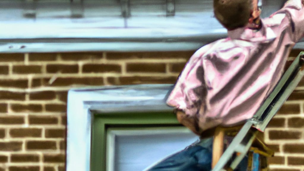 Man climbing ladder on Harrison, Ohio home to replace roof