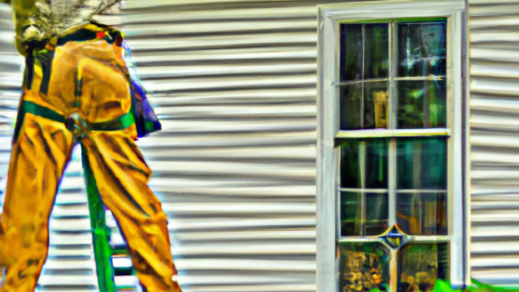 Man climbing ladder on Hinesville, Georgia home to replace roof