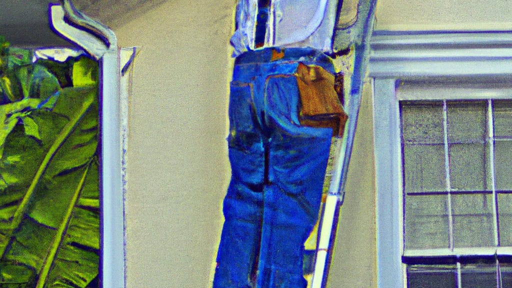 Man climbing ladder on Homestead, Florida home to replace roof