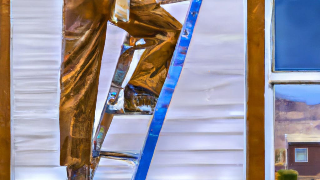 Man climbing ladder on Hooper, Utah home to replace roof