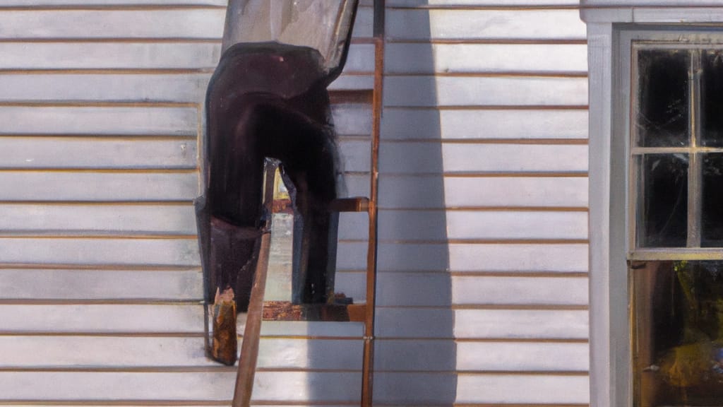 Man climbing ladder on Lebanon, Kentucky home to replace roof