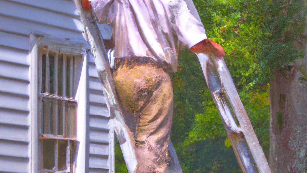 Man climbing ladder on Leeds, Alabama home to replace roof