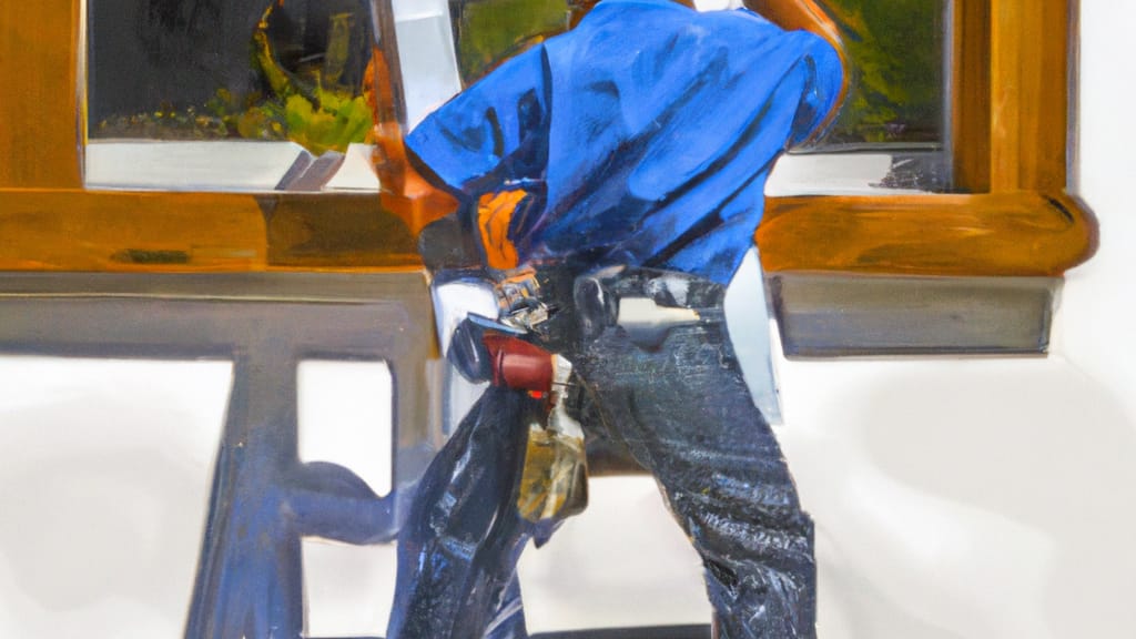 Man climbing ladder on Malibu, California home to replace roof
