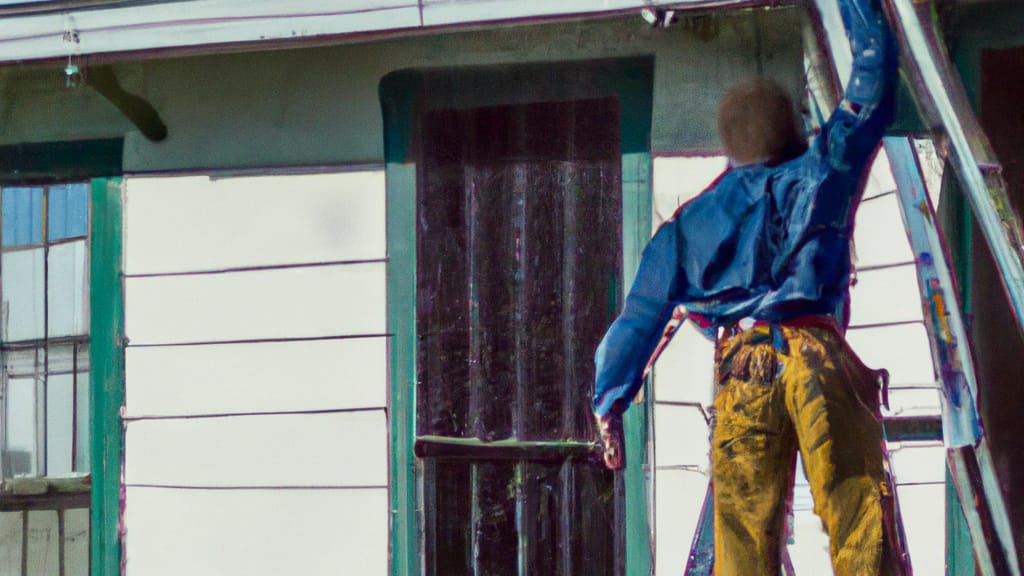 Man climbing ladder on Marrero, Louisiana home to replace roof