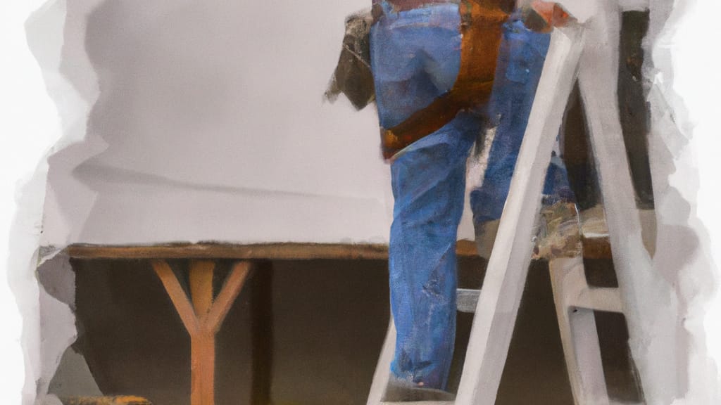 Man climbing ladder on Martin, Tennessee home to replace roof