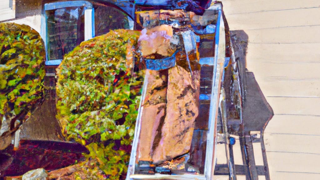 Man climbing ladder on Mercer Island, Washington home to replace roof