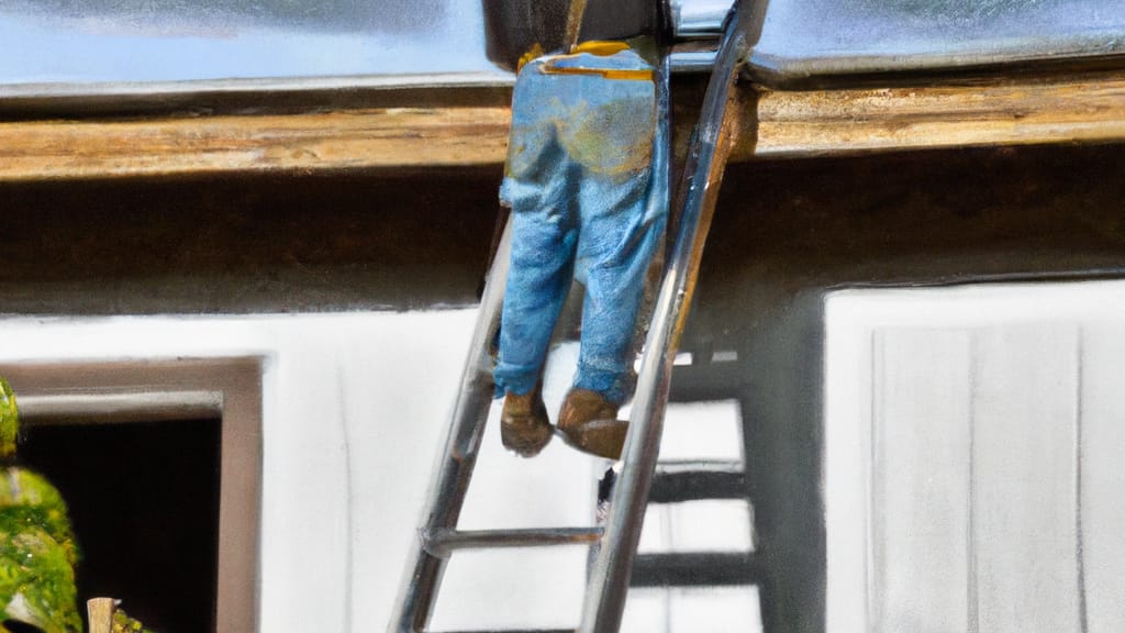 Man climbing ladder on Meridian, Idaho home to replace roof