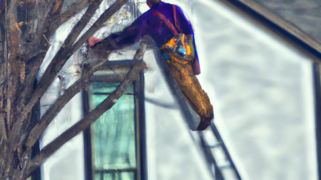 Man climbing ladder on Midvale, Utah home to replace roof