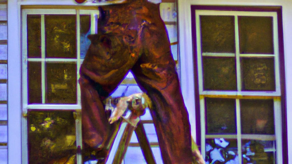 Man climbing ladder on Milford, Ohio home to replace roof