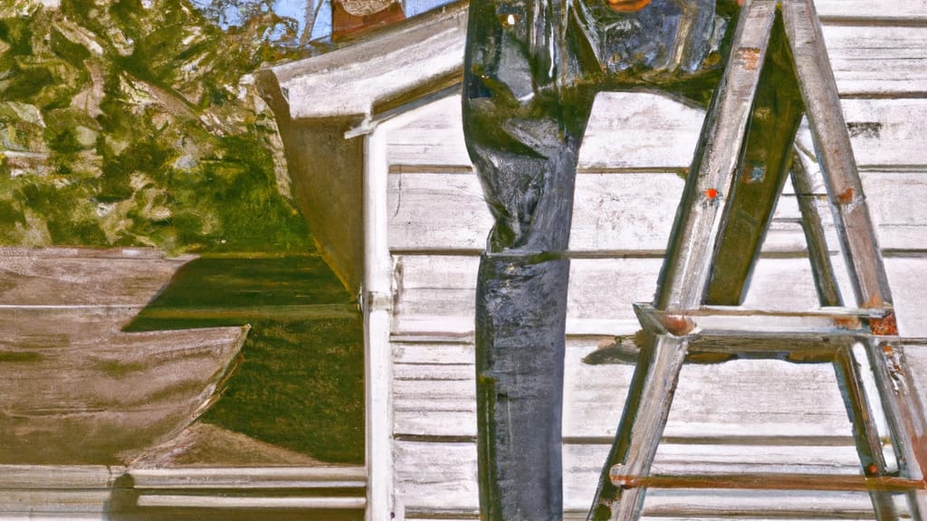 Man climbing ladder on Mount Pleasant, Texas home to replace roof