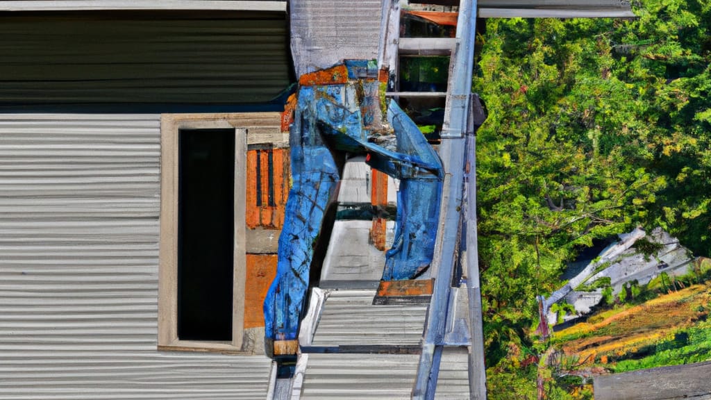 Man climbing ladder on Mountain Home, Arkansas home to replace roof