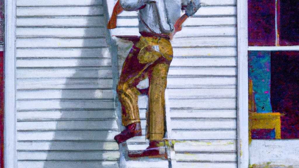 Man climbing ladder on Munford, Tennessee home to replace roof