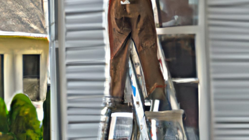 Man climbing ladder on New Carlisle, Ohio home to replace roof