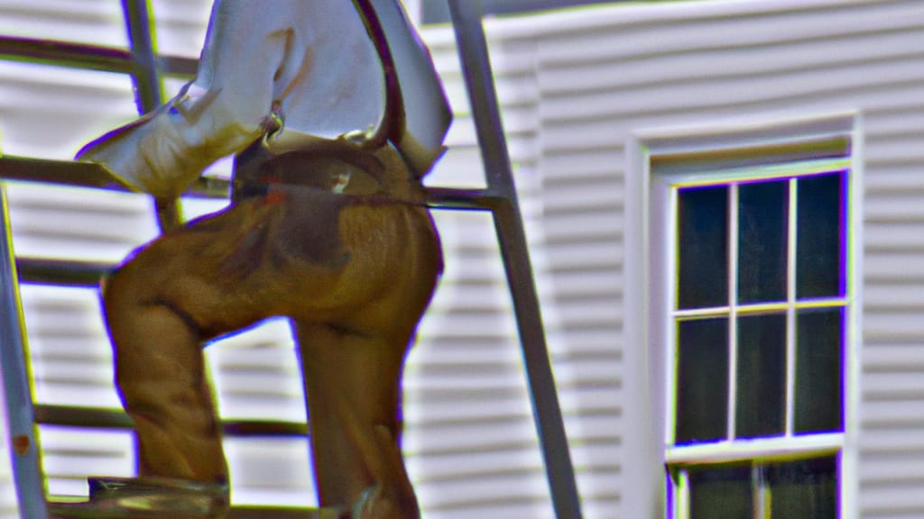 Man climbing ladder on Newcastle, Oklahoma home to replace roof