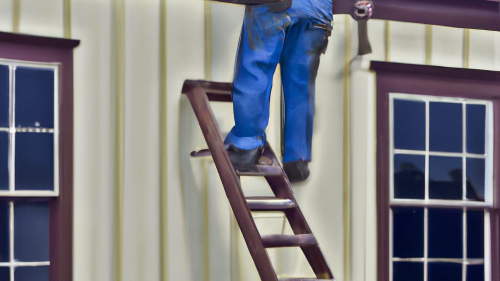 Man climbing ladder on Nipomo, California home to replace roof