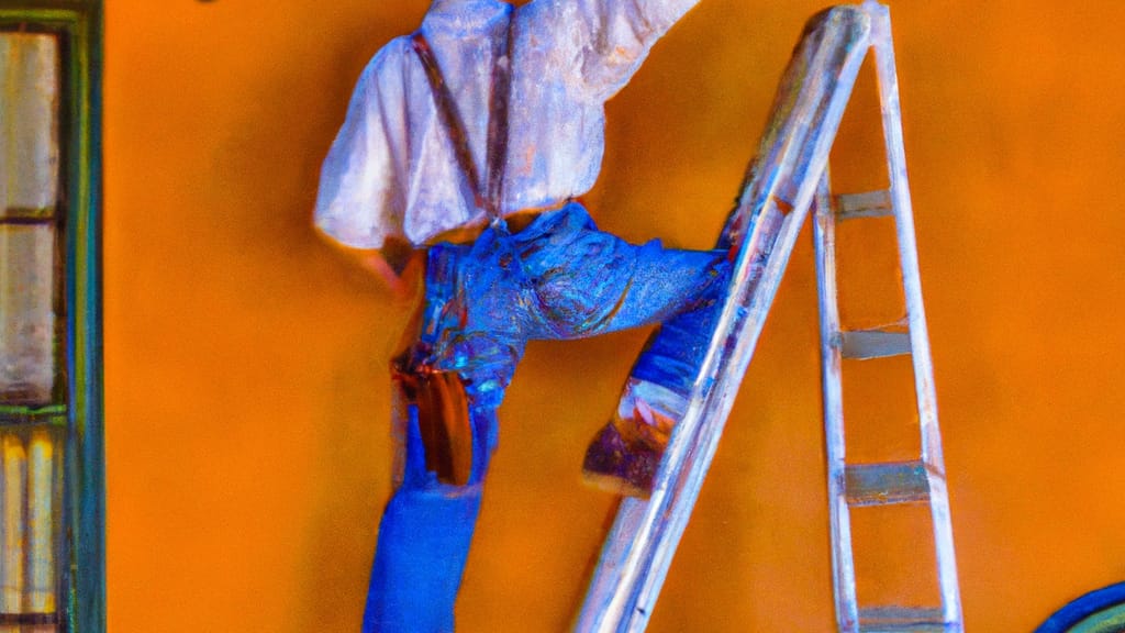 Man climbing ladder on Orange, California home to replace roof