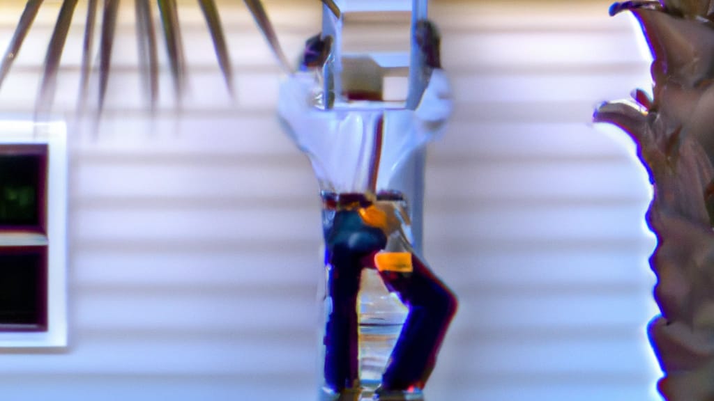 Man climbing ladder on Palm Coast, Florida home to replace roof