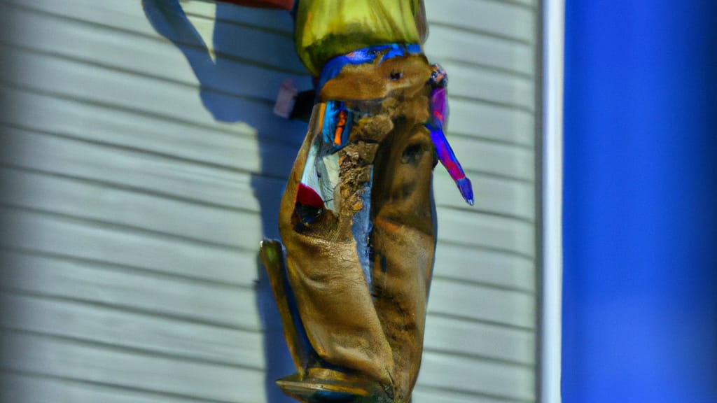 Man climbing ladder on Panama City, Florida home to replace roof