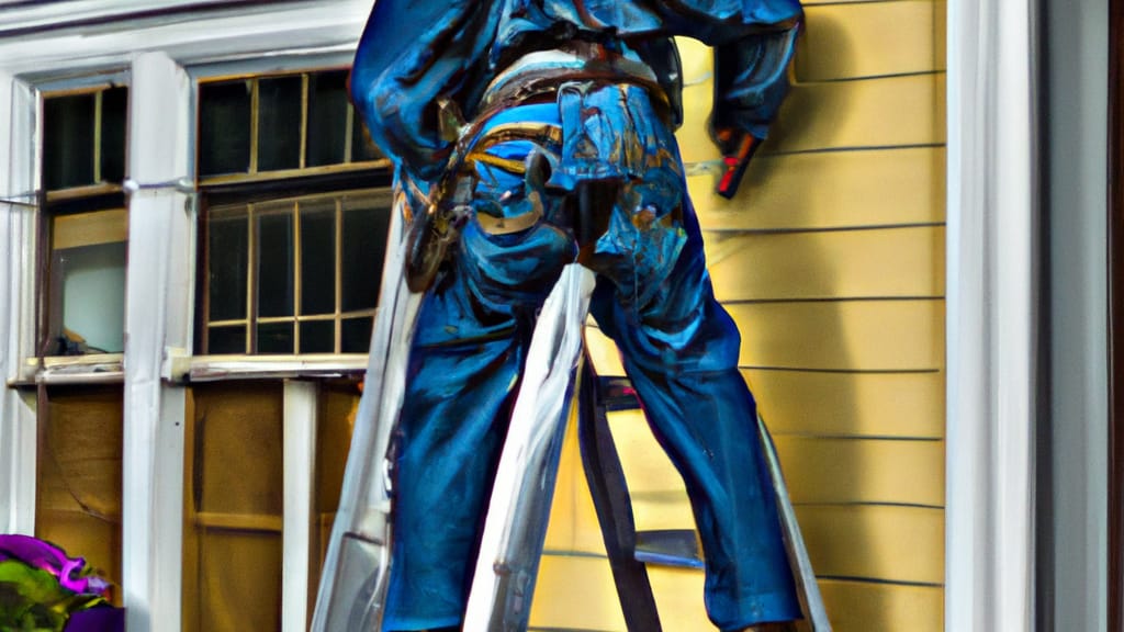 Man climbing ladder on Pendleton, Oregon home to replace roof