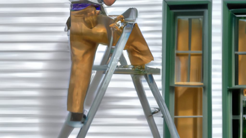 Man climbing ladder on Peru, Indiana home to replace roof