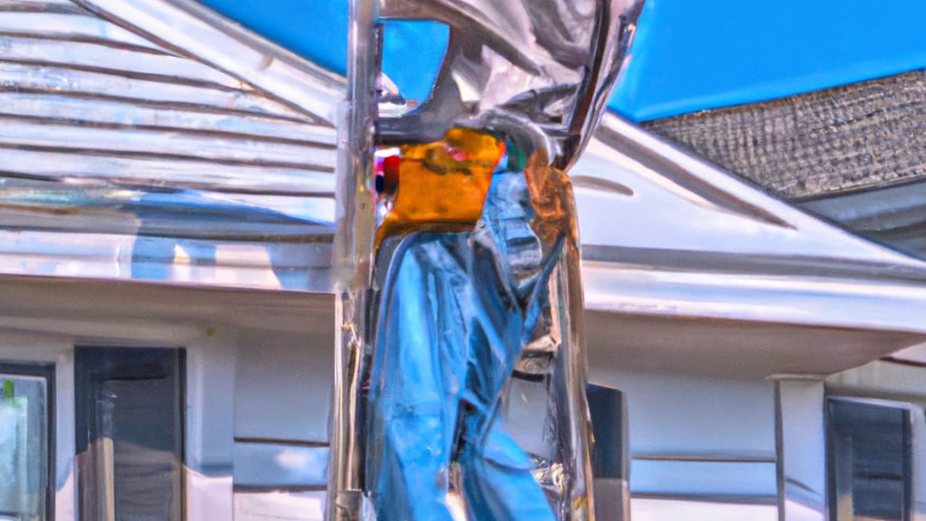 Man climbing ladder on Pleasantville, New Jersey home to replace roof