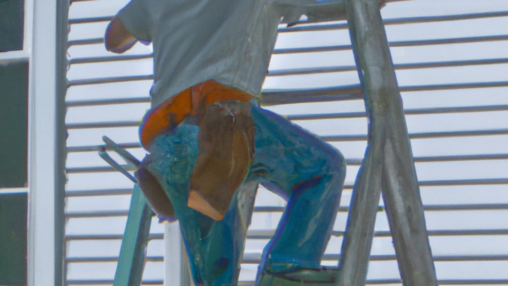 Man climbing ladder on Plymouth, Connecticut home to replace roof