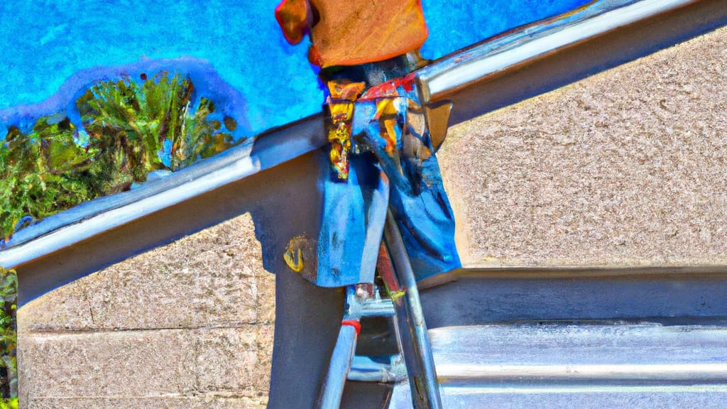 Man climbing ladder on Port Orange, Florida home to replace roof